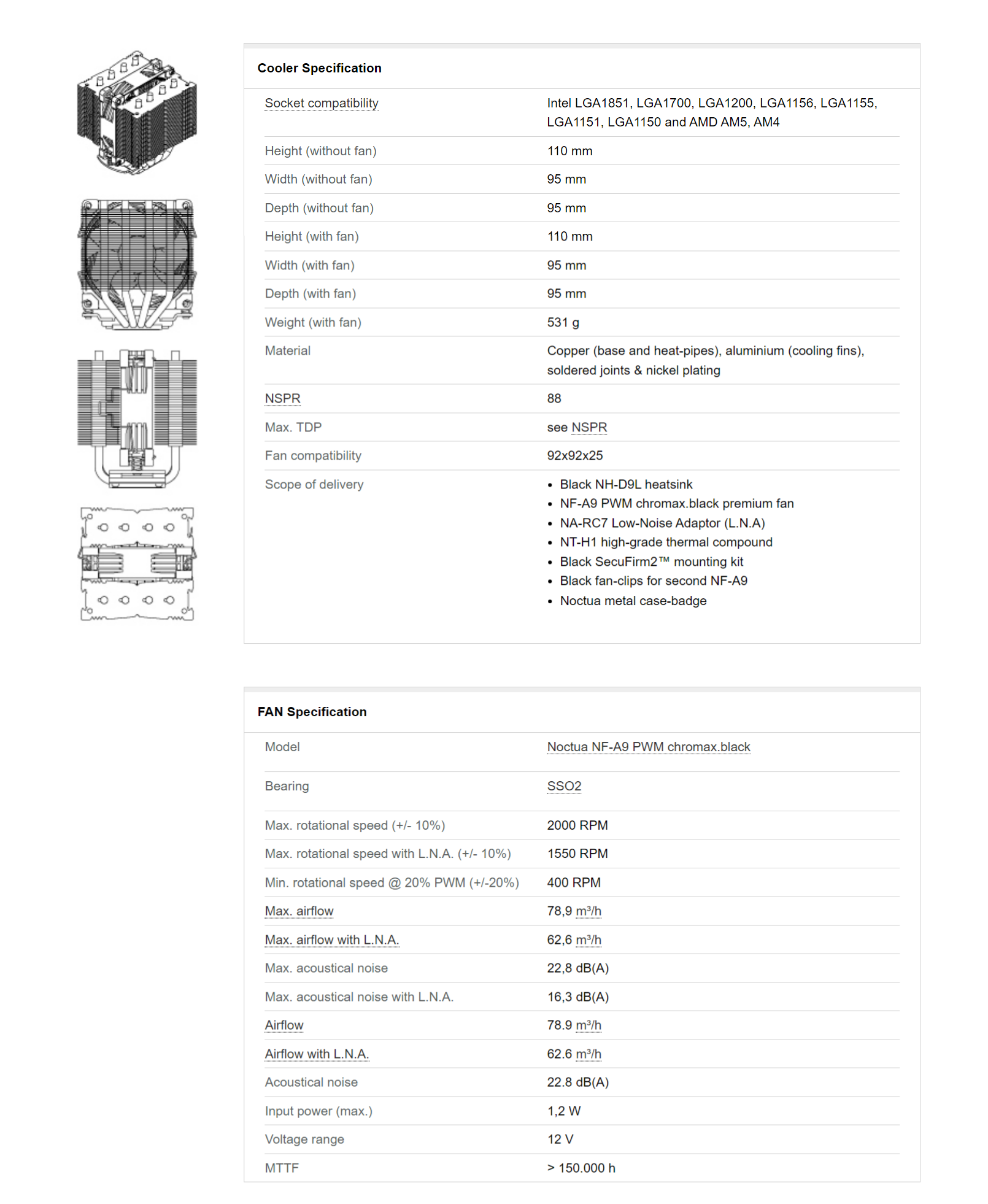 A large marketing image providing additional information about the product Noctua NH-D9L Chromax Black CPU Cooler - Additional alt info not provided